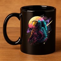 An Astronaut In Outer Space 11oz C Handle Ceramic Mug