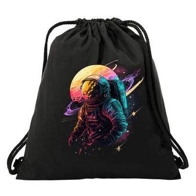 An Astronaut In Outer Space Drawstring Bag