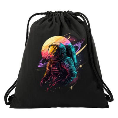 An Astronaut In Outer Space Drawstring Bag