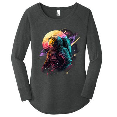 An Astronaut In Outer Space Women's Perfect Tri Tunic Long Sleeve Shirt