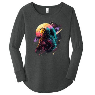 An Astronaut In Outer Space Women's Perfect Tri Tunic Long Sleeve Shirt