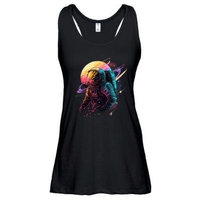 An Astronaut In Outer Space Ladies Essential Flowy Tank