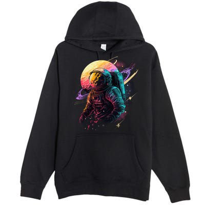 An Astronaut In Outer Space Premium Pullover Hoodie