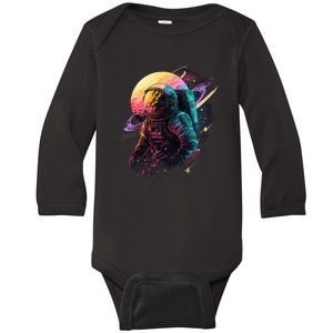 An Astronaut In Outer Space Baby Long Sleeve Bodysuit