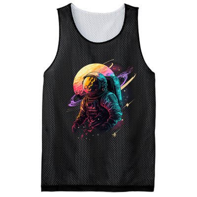 An Astronaut In Outer Space Mesh Reversible Basketball Jersey Tank