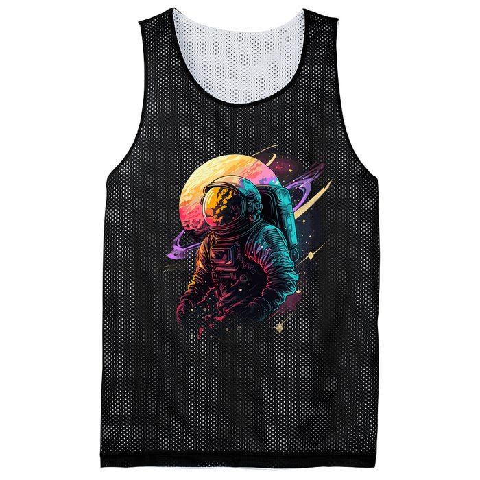 An Astronaut In Outer Space Mesh Reversible Basketball Jersey Tank