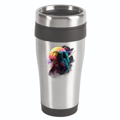 An Astronaut In Outer Space 16oz Travel Tumbler