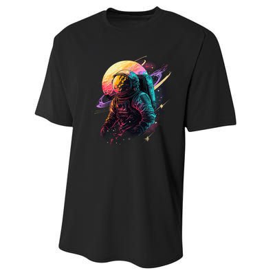 An Astronaut In Outer Space Performance Sprint T-Shirt