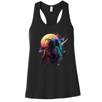 An Astronaut In Outer Space Women's Racerback Tank