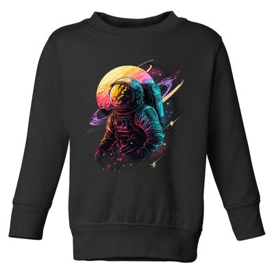 An Astronaut In Outer Space Toddler Sweatshirt