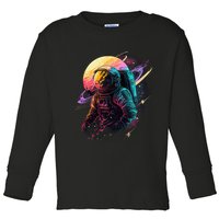 An Astronaut In Outer Space Toddler Long Sleeve Shirt