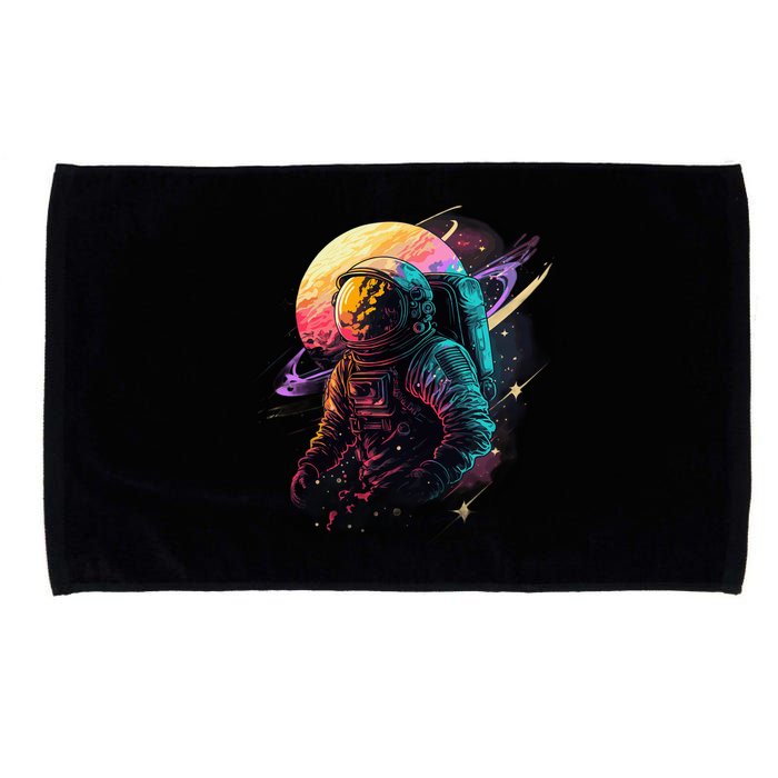 An Astronaut In Outer Space Microfiber Hand Towel