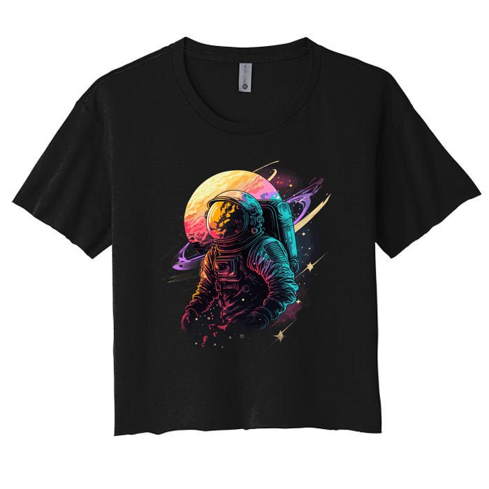 An Astronaut In Outer Space Women's Crop Top Tee