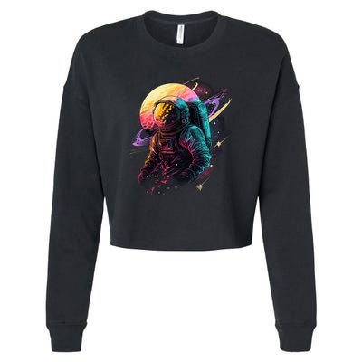 An Astronaut In Outer Space Cropped Pullover Crew