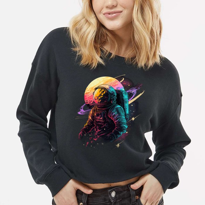 An Astronaut In Outer Space Cropped Pullover Crew
