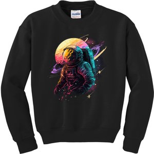 An Astronaut In Outer Space Kids Sweatshirt