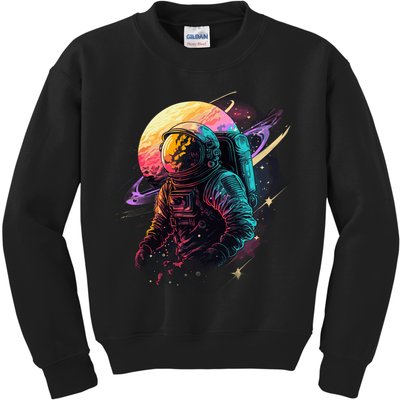 An Astronaut In Outer Space Kids Sweatshirt