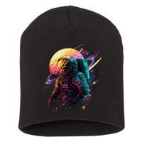An Astronaut In Outer Space Short Acrylic Beanie