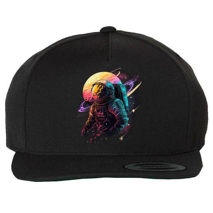 An Astronaut In Outer Space Wool Snapback Cap