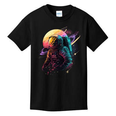 An Astronaut In Outer Space Kids T-Shirt