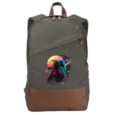 An Astronaut In Outer Space Cotton Canvas Backpack