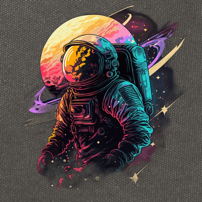 An Astronaut In Outer Space Cotton Canvas Backpack