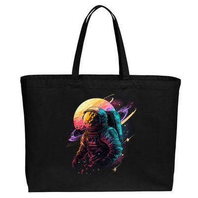 An Astronaut In Outer Space Cotton Canvas Jumbo Tote