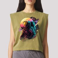An Astronaut In Outer Space Garment-Dyed Women's Muscle Tee
