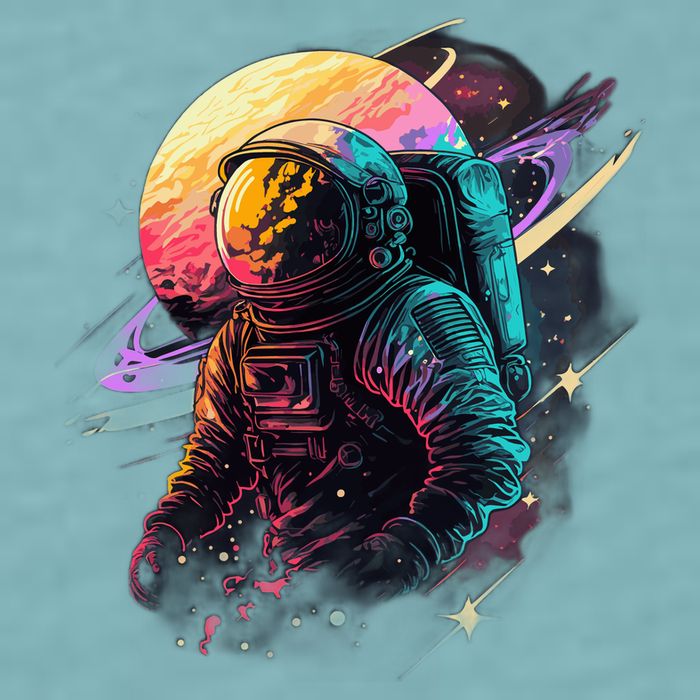 An Astronaut In Outer Space Sueded Cloud Jersey T-Shirt