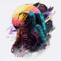 An Astronaut In Outer Space Garment-Dyed Sweatshirt