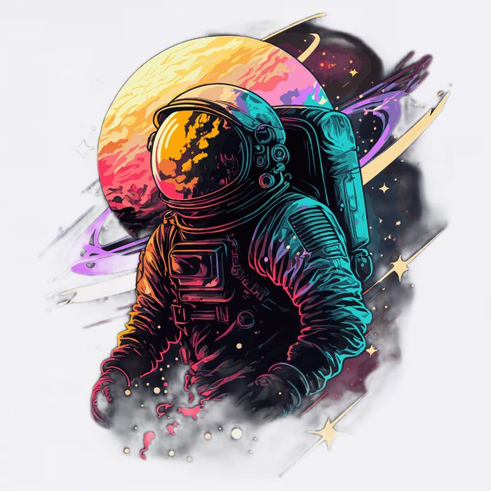 An Astronaut In Outer Space Garment-Dyed Sweatshirt