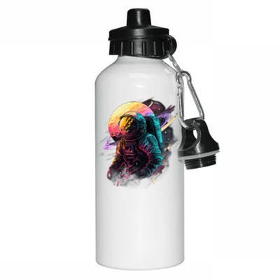 An Astronaut In Outer Space Aluminum Water Bottle