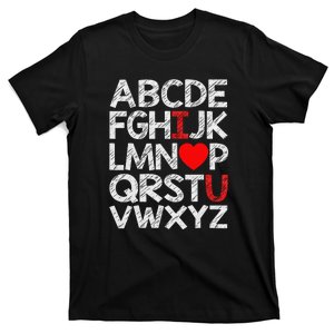 Alphabet ABC I Love You Valentines Day Heart T-Shirt