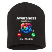 Autism Awareness Is Calling I Must Go Short Acrylic Beanie