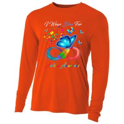 Autism Awareness I Wear Blue For Autism Family Support Cooling Performance Long Sleeve Crew