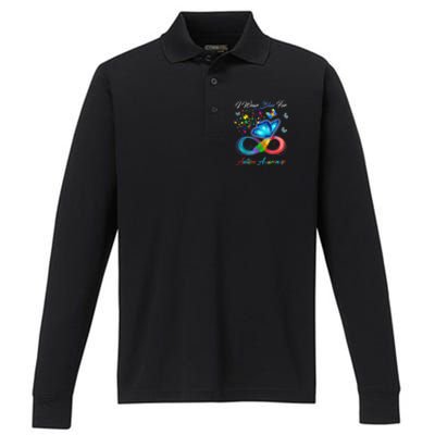 Autism Awareness I Wear Blue For Autism Family Support Performance Long Sleeve Polo