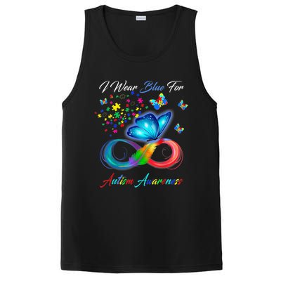 Autism Awareness I Wear Blue For Autism Family Support PosiCharge Competitor Tank