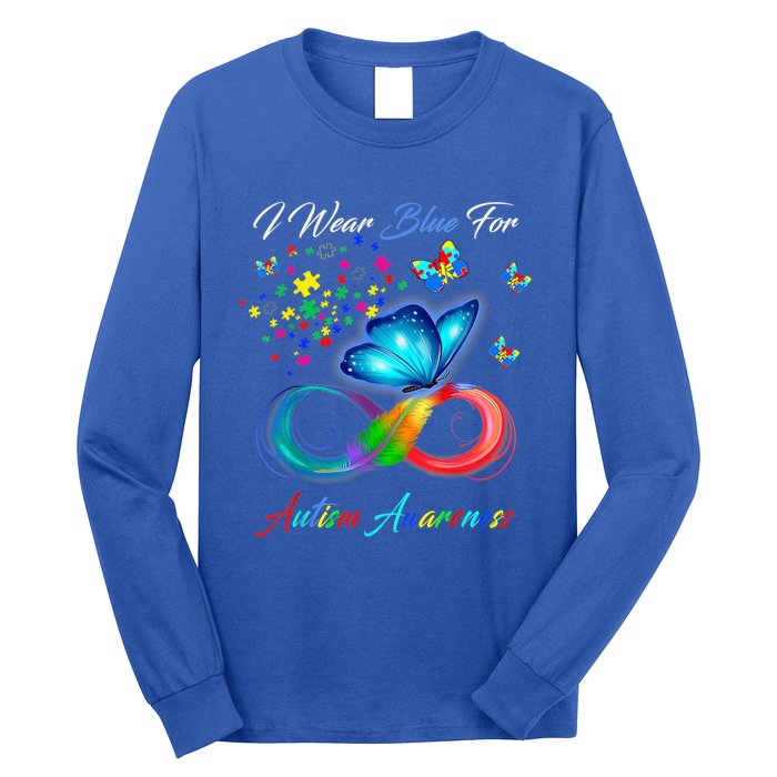 Autism Awareness I Wear Blue For Autism Family Support Long Sleeve Shirt