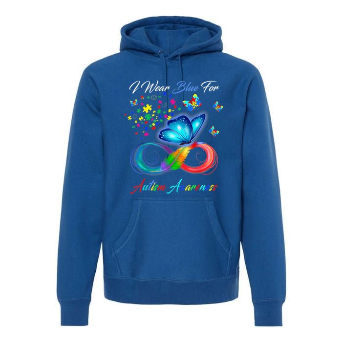 Autism Awareness I Wear Blue For Autism Family Support Premium Hoodie