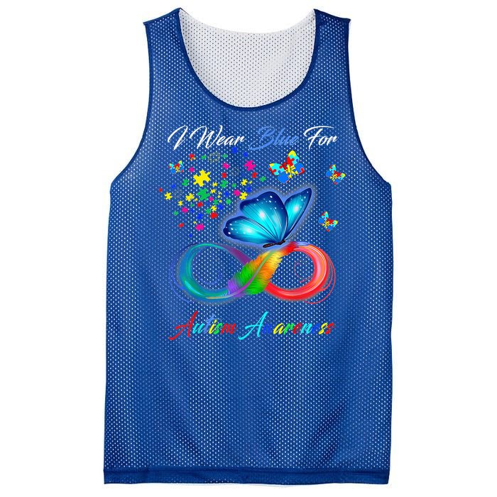 Autism Awareness I Wear Blue For Autism Family Support Mesh Reversible Basketball Jersey Tank