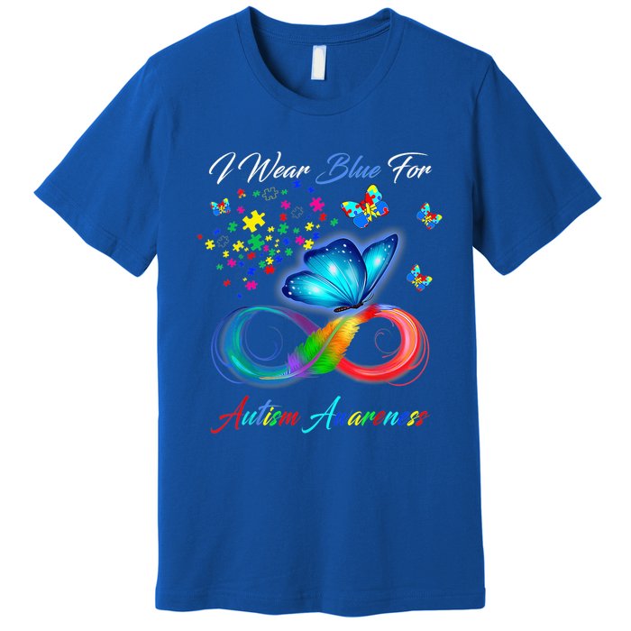 Autism Awareness I Wear Blue For Autism Family Support Premium T-Shirt