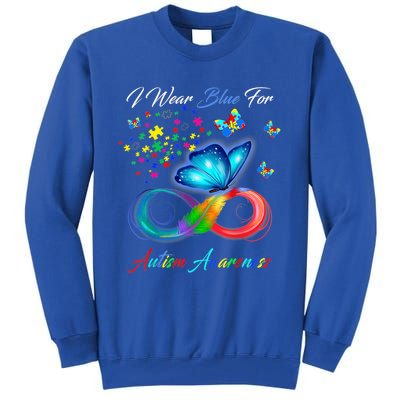 Autism Awareness I Wear Blue For Autism Family Support Tall Sweatshirt