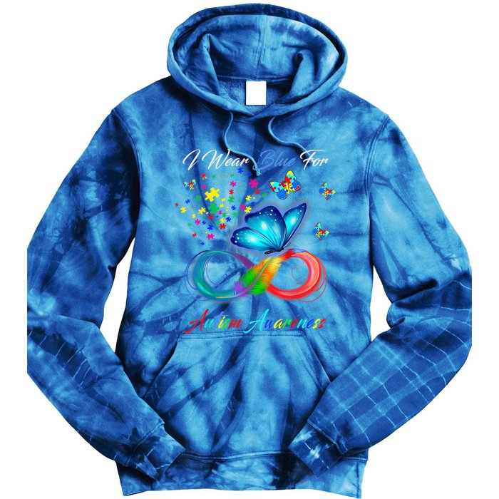 Autism Awareness I Wear Blue For Autism Family Support Tie Dye Hoodie