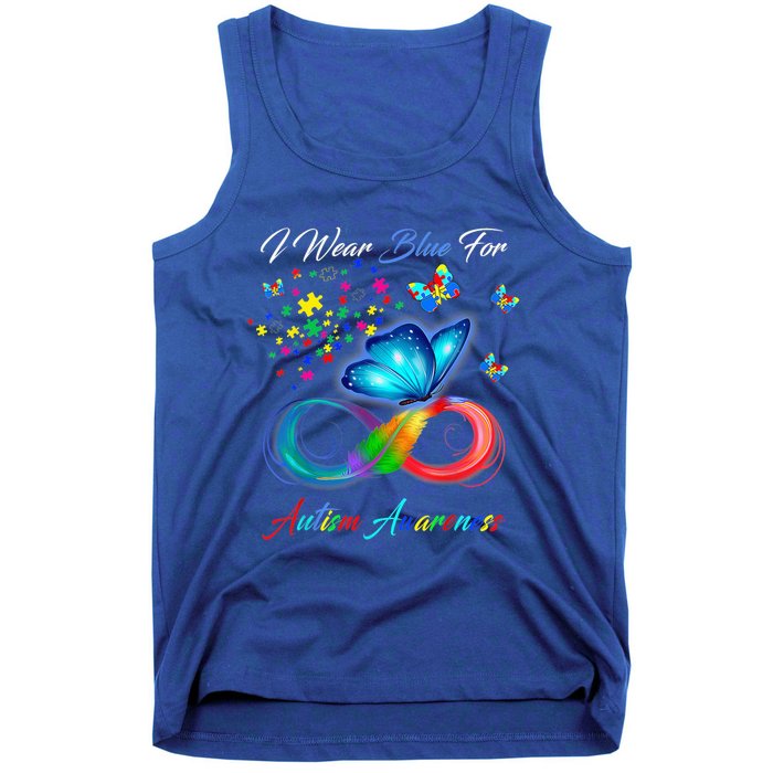 Autism Awareness I Wear Blue For Autism Family Support Tank Top