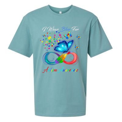 Autism Awareness I Wear Blue For Autism Family Support Sueded Cloud Jersey T-Shirt