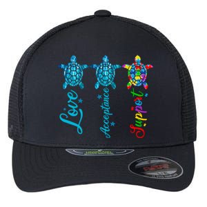 Autism Awareness Its Ok To Be Autism Different Turtle Gift Flexfit Unipanel Trucker Cap