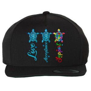 Autism Awareness Its Ok To Be Autism Different Turtle Gift Wool Snapback Cap