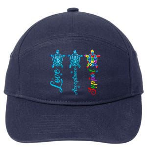 Autism Awareness Its Ok To Be Autism Different Turtle Gift 7-Panel Snapback Hat