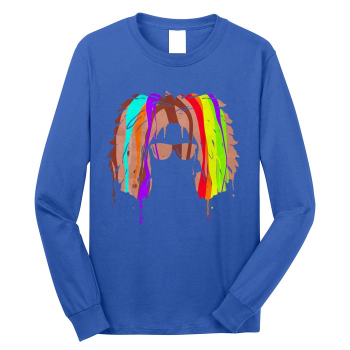 Afro American In Colorful Interpretation Black History Gift Long Sleeve Shirt