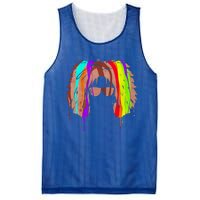 Afro American In Colorful Interpretation Black History Gift Mesh Reversible Basketball Jersey Tank